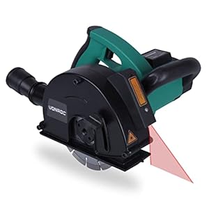 VONROC Muurfrees met laser – 1700 W – 150 mm – incl. 2 diamantschijven, stofzuigeradapter en opbergtas (incl. 2 schijven)