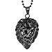 COPAUL Jewelry Men's Stainless Steel Lion Style Pendant,Black Color