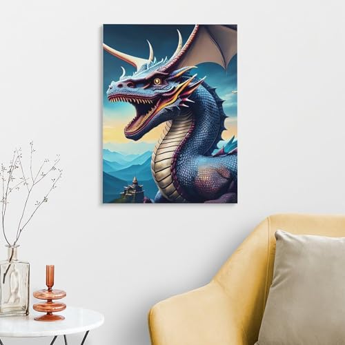 Peinture numérique dragon rugissant pour activité créative salon - 5