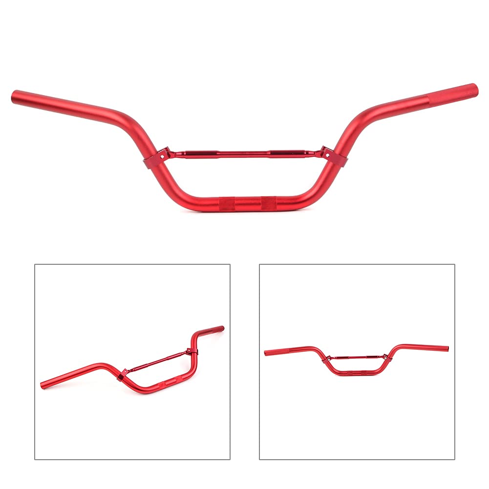 Manubrio In Alluminio Universale Rosso Per Dirt Bike, Pit Bike, ATV E Quad - Diametro 7/8" (22 Mm) Pullback