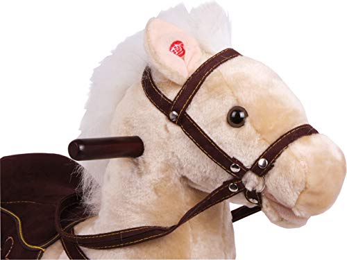 small foot Schaukelpferd Zottel aus Holz und Stoff, mit Soundeffekten (Galoppgeräusch und Wiehern), ab 3 Jahren, 4101, Groß