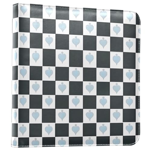 JIPONI Checkerboard Pattern Large Photo Album, DIY Leather Cover Scrapbook Albums for 4x6 5x7 6x8 Pictures, Self Adhesive Memory Book for Wedding, Baby, Family