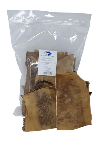 Food4Pets Hirschhaut Platten – Natürlicher Kausnack für Hunde, getreidefrei, zahnpflegend & fettarm, 500 g Hundeleckerli