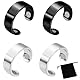 4 Stücke Ringe Unisex Magnetringe,anti schnarch ring,Magnetring für magnetfeldtherapie(Schwarz+Silber）