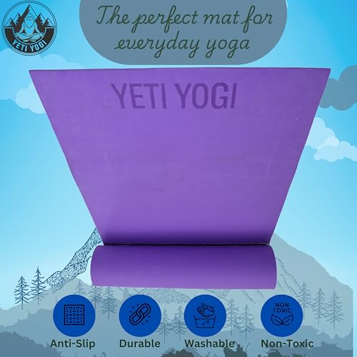 Image of Eva Yoga Mat for Exercise, Anti-Slip Workout Mat for Unisex, Durable & Comfortable Yoga Mats for Home, Gym, and Pilates (Purple, 6mm)