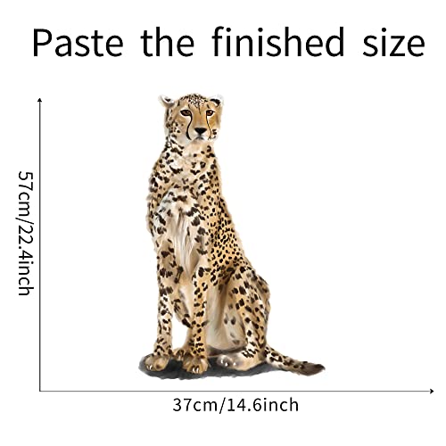 Rofarso Lifelike Cool Cheetah Animal Wall Stickers Removable Leopard Wall Decals Peel And Stick Wall Art Decorations Home Decor For Kid Nursery Baby Bedroom Living Room Playing Room Mural #TOP5