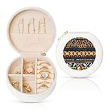 Design intelligent et peu encombrant : l'étui à bijoux portable de voyage pour bague dispose d'un design rond compact de 9,9 x 5,1 cm avec un séparateur croisé amovible et plusieurs compartiments, offrant une grande capacité de rangement tout en économisant de l'espace efficacement.