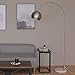 CO-Z Modern Floor Lamp for Living Room, Brushed Nickel Arc Floor Lamp with LED Bulb, Marble Base Contemporary Tall Lamp for Living Room Couch Sofa, Height Up to 69 Inch