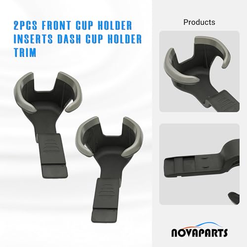 Inserto para portavasos delantero NOVAPARTS 2 piezas para Chevy 2017-2022 miniatura 2