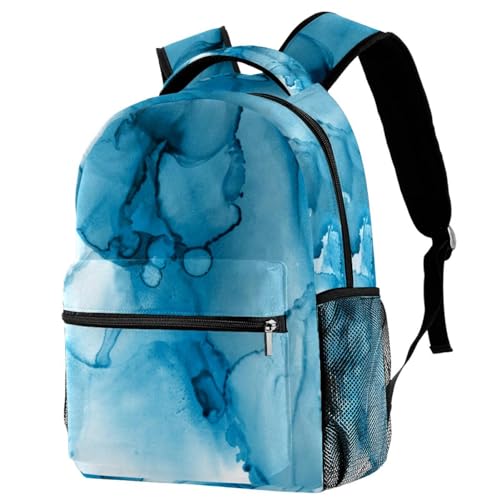 Sac à dos d'école à texture fluide bleue avec bretelles confort