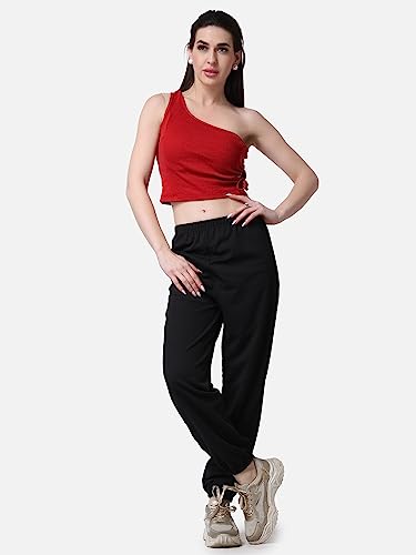 Image of POPWINGS Casual Solid Joggers for Women || Loose Fit Joggers for Women ||Joggers for Summer Wear