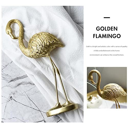 Figura de Flamenco Dorado en Resina para Decoración miniatura 6