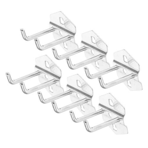 BUGUUYO Garage Pegboard Hooks Set 6pc Metal Hooks for Tools and Pictures Sturdy and Space-Saving Hangers Easy to Install