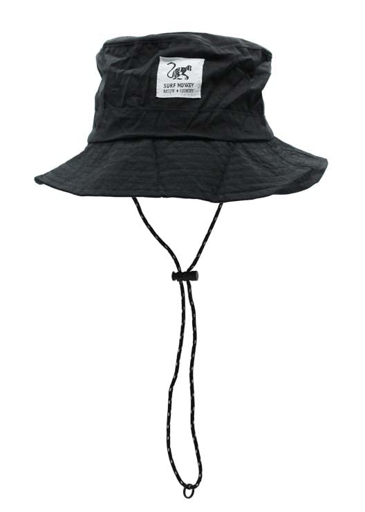 SURF MONKEY Boonie Hat Impermeable Hombre/Mujer - Talla única - Sombrero Plegable (Negro)