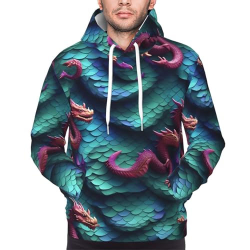 Sweat à capuche polyester homme EdWal décontracté motif dragon 3D