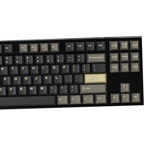 Image of Fogruaden PBT Keycaps Set, Cherry Profile Custom Keycap for Mechanical Keyboard Black Keycaps