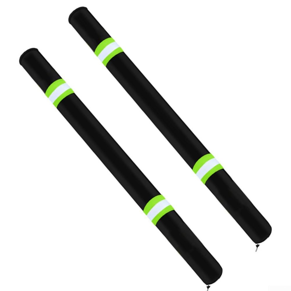 Lot de 2 patins de guidage pour remorque de bateau de 91 cm - Tissu Oxford avec coussin en mousse pour kayak / remorque à moteur (noir, diamètre 6 cm)