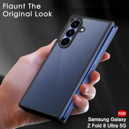 Image of TheGiftKart Hybrid Shockproof Back Cover Case for Samsung Galaxy Z Fold 8 Ultra 5G | Hard Back Cover Case for Samsung Z Fold8 Ultra 5G (PC & TPU, Translucent Smoke Matte Back, Black Sides)
