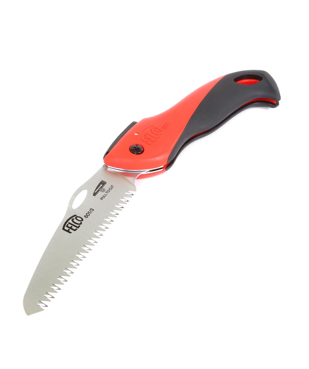 FELCO 601 sega pieghevole lama dritta 120 mm, manico soft touch, taglio 60 mm, ambidestra, per vigneto e outdoor