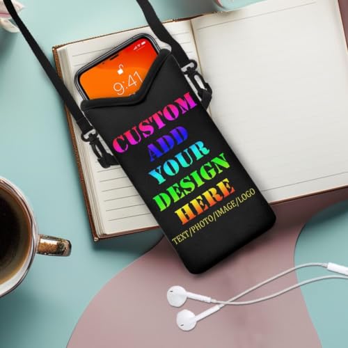 Image of Customized Phone Pouch Mini Crossbody Bag for Women Personalized Phone Bags Custom Samll Cross Body Pouch with Photo /Image /Logo /Text, Mini Satchel for Travel, Beach, Casual