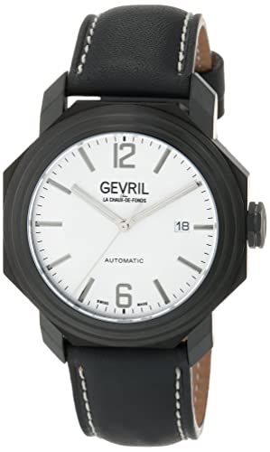 Gevril Men's Canal St Automatic Watch, Genuine Italian Handmade Leather Strap