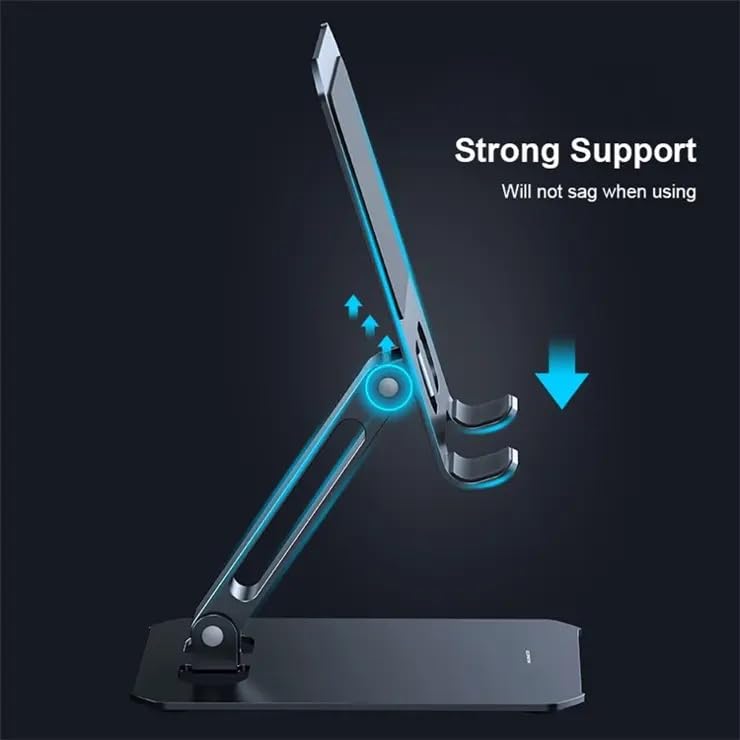 Image of XUNDD (XDHO-022) Beetle Desktop Adjustable Stand, 180 Foldable Height Angle (Anti-Slip Silicon Pad) Metal Holder Portable Stand for iPhone /Smartphone and iPad /Tablet