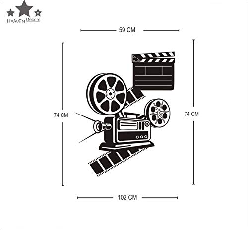 Heaven Decors Camera Wall Sticker Design (PVC Vinyl, Ideal Size on Wall 74 cm x 59 cm) Black 1