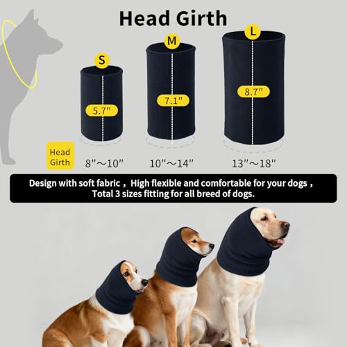 3 Stück Ohrenschützer für Hunde Lärmschutz,Anti-lärm Ohrenschutz Hund,Hohe Elastizität,Hund Schallschutzhaube,Entlasten Sie Angst vor Lärm, Donner, Feuerwerk(Klein+ +Mittel+Groß) (schwarz)