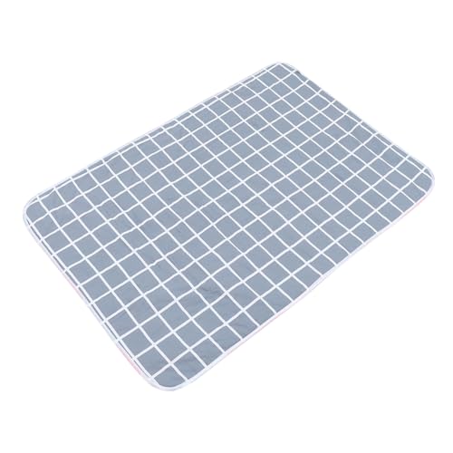 TOVINANNA Senior Breathable Menstruation Mat Washable Underpad 120x80cm Silver Grey Grid Reusable Surface Protector