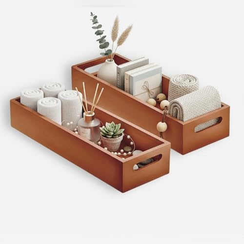 WOOD ART STORE Wooden Serving Tray – Rustic Breakfast Tray for Se...