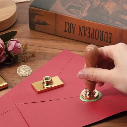 CRASPIRE 2Pcs Wax Seal Stamp Head Sword Removable Flower Rectangular Sealing Stamp Brass Head for Creative Gift Envelopes Invitations Cards Decoration DIY Scrapbooking Embellishment - Image 3