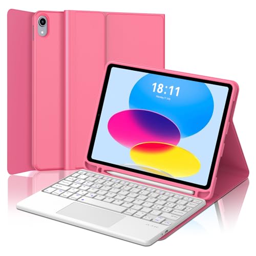 Funda con Español Ñ Teclado para iPad 11 A16 2025 FOGARI y Touchpad Integrado