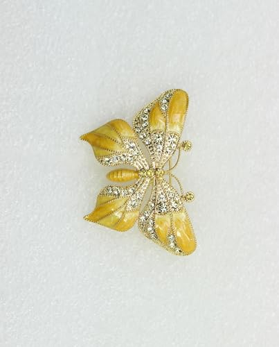 Image of Gorgeous Rhinestone Crystal Enamel Butterfly Pin Brooch