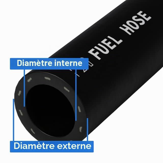 8 mm d'identité Noir Longueur : 10 m de carburant et tuyau en caoutchouc résistant aux huiles – autosilicon...