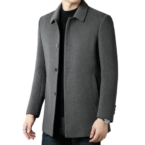 Manteau style coréen en laine pour homme, la veste mi-longue douce d'automne hiver