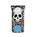 HUSSRITY Eyeglasses Case Doodle Skulls Sunglasses Pouch Soft PU Leather Squeeze Top Eyeglass Holder Portable Glasses Case For Women Men