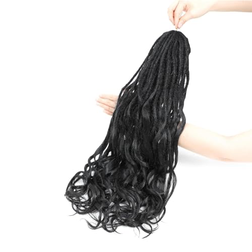 DT CHERYL Loose Wave Dreadlocks 24 Inch 10 Strands Double Ended Dreadlock Extensions With French Curly Ends - Image 2