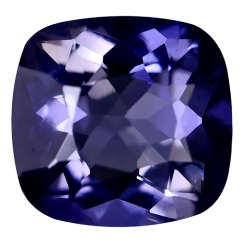 Iolite bleue naturelle de Ceylan 3.02 ct taille coussin certifiée non chauffée pour haute joaillerie