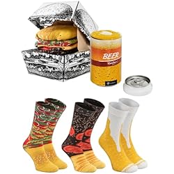 Rainbow Socks - Hombre Mujer Calcetines Food Truck Box Regalo - 3 Pares - Burger Cerveza - Talla 41-46