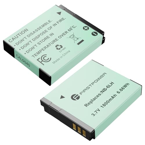 FirstPower 2-Pack NB-6LH/NB-6L Batteries Replacement for Canon PowerShot SX540 HS SX530 HS SX520 HS SX510 HS SX500 HS SX500 is SX710 HS SX700 HS SX610 HS SX600 HS SX280 HS SX270 HS D30 S90