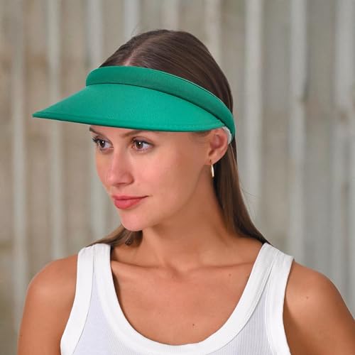 Image of 2 Pack Sun Visor Hats Women Men Clip On Wide Brim Visors Hat Outdoor Sports Golf Beach Travel Tennis Caps