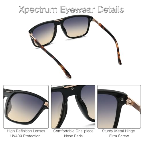 Image of Xpectrum Retro Rectangular Square Sunglasses for Men Women Vintage 70s 80s Mobster Gangster Style Rectangle Shades