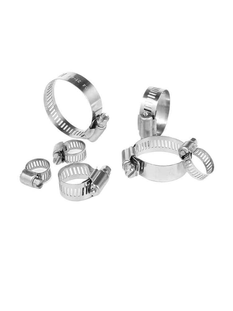 Weoodoer One Color 20Pcs 304 Stainless Steel Hose Clamp 6-70Mm Adjustable Worm Gear, Swivel Metal Fuel Line Pipe - For Plumbing
