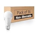 MASTERY MART 36 Pack A19 LED Bulbs 60 Watt Equivalent, 9W Non-Dimmable, Flicker-Free, 800 Lumens, Bright Daylight White 5000K, E26 Base, 10000 Hours, Energy Saving, Bright for Living Room, Bedroom