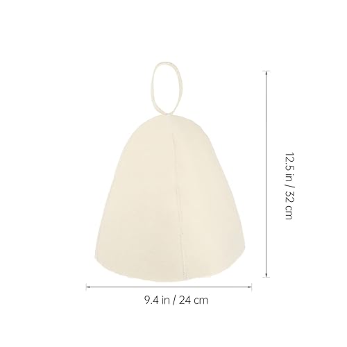 Miniatura 7 de EXCEART Gorro de baño de fieltro de lana, gorro de sauna de absorción de agua, gorro de baño para ducha, protección para la cabeza con lazo para