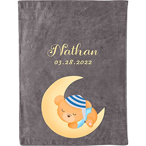 Couverture de bébé personnalisée pour Filles et garçons Informations sur la Couverture de nom personnalisée des couvertures de nom de bébé Nouveau-né avec Un Cadeau en Peluche Pelucheux et Polaire Cover