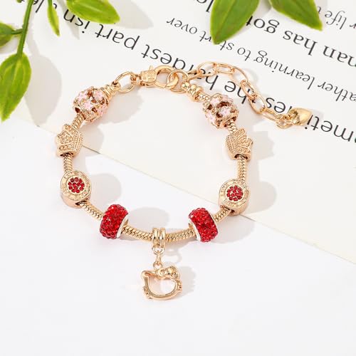 rongji jewelry Cute kawaii anime bracelet, cartoon sweet bow bracelet, birthday Christmas accessory gift for lady, daughter, granddaughter3