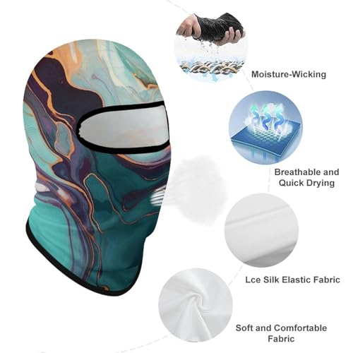 Balaclava para hombre, máscara para esquí y ciclismo, con diseño de mármol colorido, cubreboca y cuello para invierno miniatura 3