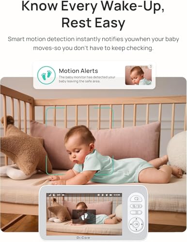 Image of Dr.Care LumiView Plus Smart WiFi Baby Monitor with 2 Cameras - 5.5 inch 1080P Split Screen & 2K Camera, Privacy Mode, Cry & Motion Alerts, 5000mAh Removable Battery, RGB Night Light, HD Night Vision
