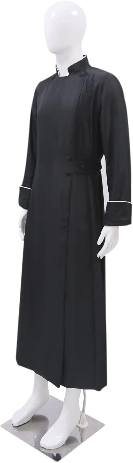 MYAYD Women Cassock Choir Cassock Church Robe Minister Robe Clergy Pulpit Liturgical Black White Handmade - Image 3